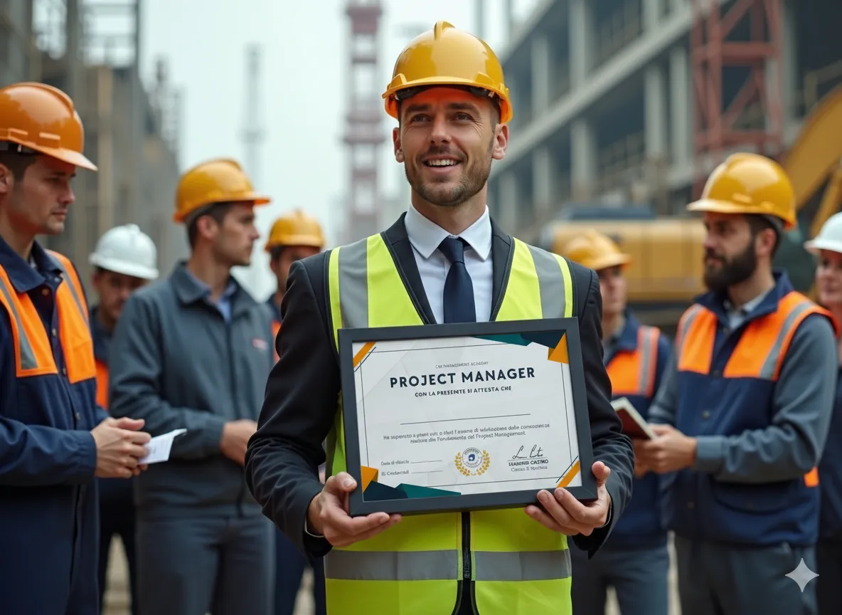 Project Manager certificato UNI 11648 in cantiere con l'attestato Management Academy